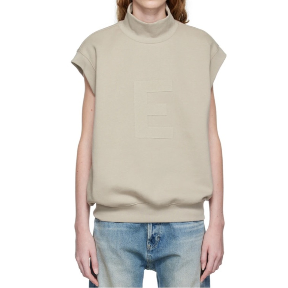 FEAR OF GOD ESSENTIALS Gray Mock Neck Vest Size L